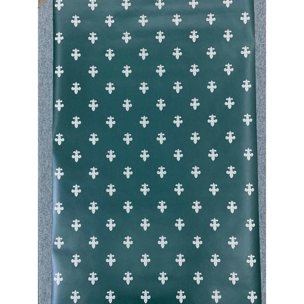 Imperial Fleur-De-lis Wallpaper Gold On Dark Green Background 20.5 X 11yds